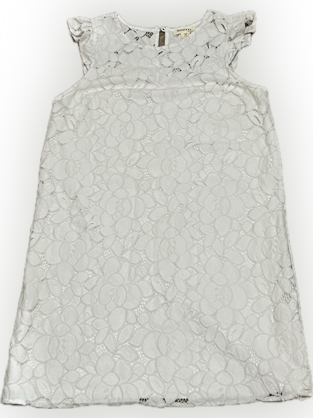 Monteau White Floral Lace Shift Maxi Dress